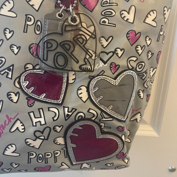 Coach Poppy Hearts Graffiti Tote - Picture 2 of 7